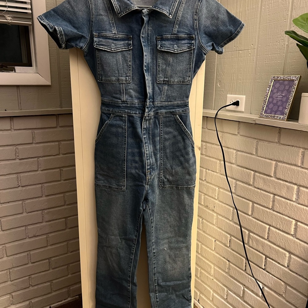 Good American denim jumpsuit